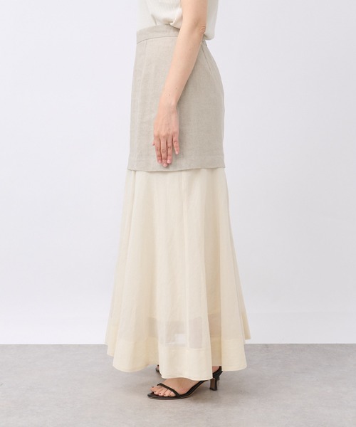 RIVE DROITE（リヴドロワ）の「【華やか着映えアイテム】レイヤードシアースカート（スカート・レディース・ベージュ/ブラック・38/36）」の18枚目の写真