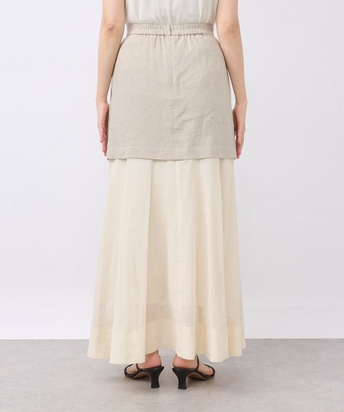 RIVE DROITE（リヴドロワ）の「【華やか着映えアイテム】レイヤードシアースカート（スカート・レディース・ベージュ/ブラック・38/36）」の19枚目の写真