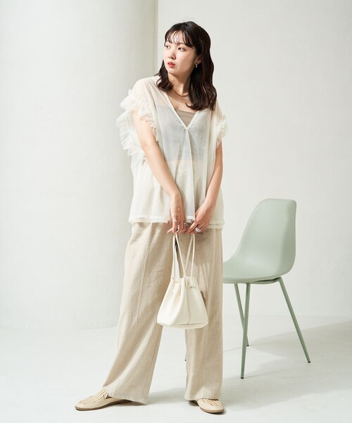 限定展開袖フリルビッグチュールベスト