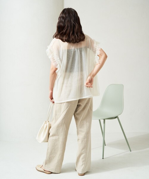 限定展開袖フリルビッグチュールベスト