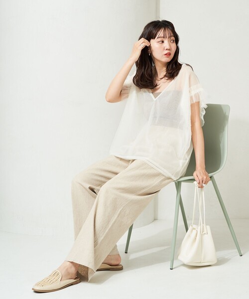 限定展開袖フリルビッグチュールベスト