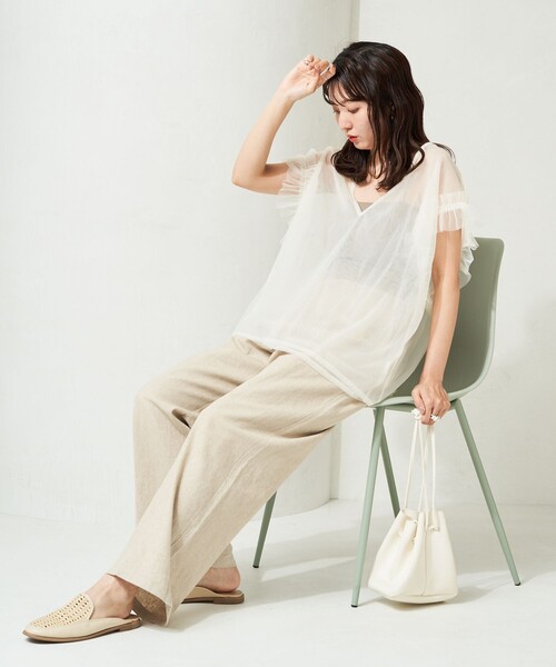 限定展開袖フリルビッグチュールベスト