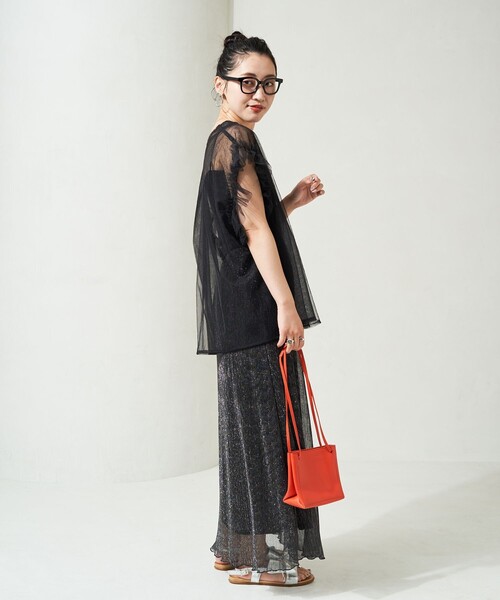 FREAK'S STORE（フリークスストア）の「限定展開　袖 フリル ビッグ チュール ベスト（ベスト・レディース・ブラック/チャコールグレー/オフホワイト・ﾌﾘ-）」の13枚目の写真