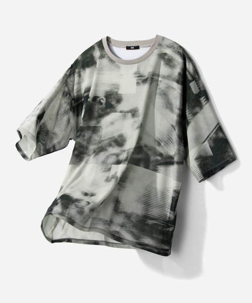 HARE（ハレ）の「コラージュプリントメッシュカット(HARE)（Tシャツ/カットソー・メンズ・ブルー/グレー/ブラック・FREE）」の2枚目の写真