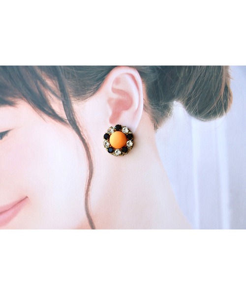 tone（トーン）の「【mauvelily】ぽこぽこびじゅー(MA)（ピアス（両耳用）・レディース・ライトグリーン/オレンジ・FREE）」の7枚目の写真