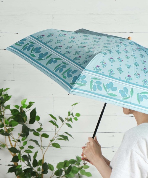 【晴雨兼用】オリーブ柄プリント折り畳み傘