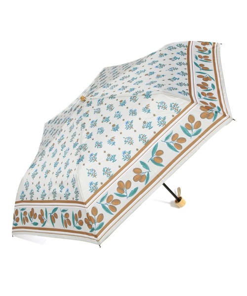【晴雨兼用】オリーブ柄プリント折り畳み傘