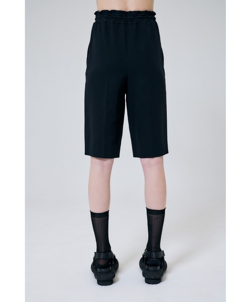 ENFOLD ダブルクロス センタープレスワイドゴムTROUSER コットンダブルクロス センタープレス ショートトラウザー