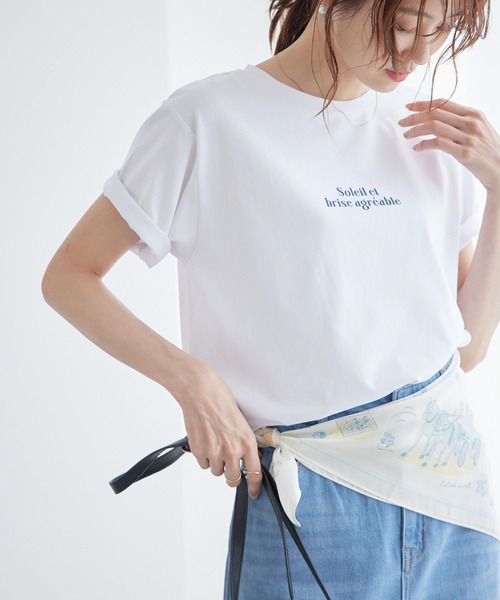 ROPE' PICNIC（ロペピクニック）の「RENUロゴTシャツ/冷感（Tシャツ/カットソー・レディース・ブラック/ホワイト/ベージュ系その他/ボルドー・38）」の2枚目の写真