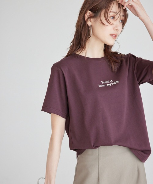 ROPE' PICNIC（ロペピクニック）の「RENUロゴTシャツ/冷感（Tシャツ/カットソー・レディース・ブラック/ホワイト/ベージュ系その他/ボルドー・38）」の4枚目の写真