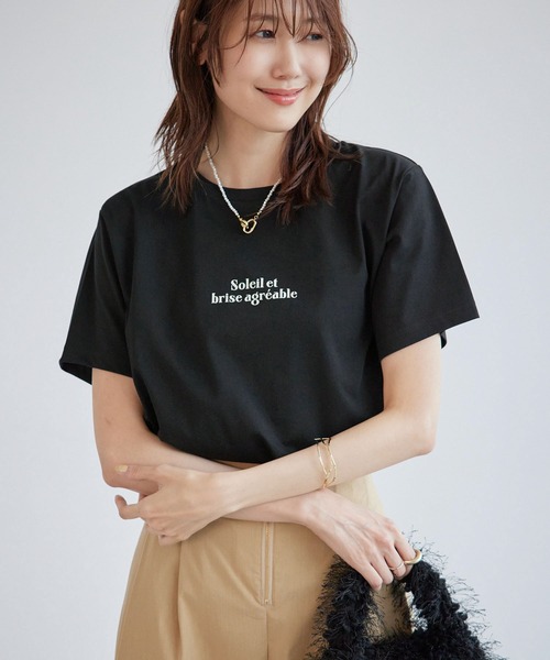 ROPE' PICNIC（ロペピクニック）の「RENUロゴTシャツ/冷感（Tシャツ/カットソー・レディース・ブラック/ホワイト/ベージュ系その他/ボルドー・38）」の3枚目の写真