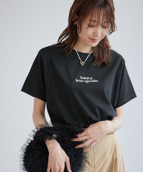 ROPE' PICNIC（ロペピクニック）の「RENUロゴTシャツ/冷感（Tシャツ/カットソー・レディース・ブラック/ホワイト/ベージュ系その他/ボルドー・38）」の7枚目の写真