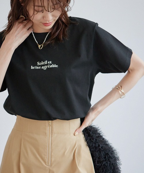 ROPE' PICNIC（ロペピクニック）の「RENUロゴTシャツ/冷感（Tシャツ/カットソー・レディース・ブラック/ホワイト/ベージュ系その他/ボルドー・38）」の8枚目の写真