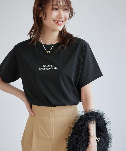 ROPE' PICNIC（ロペピクニック）の「RENUロゴTシャツ/冷感（Tシャツ/カットソー・レディース・ブラック/ホワイト/ベージュ系その他/ボルドー・38）」の9枚目の写真