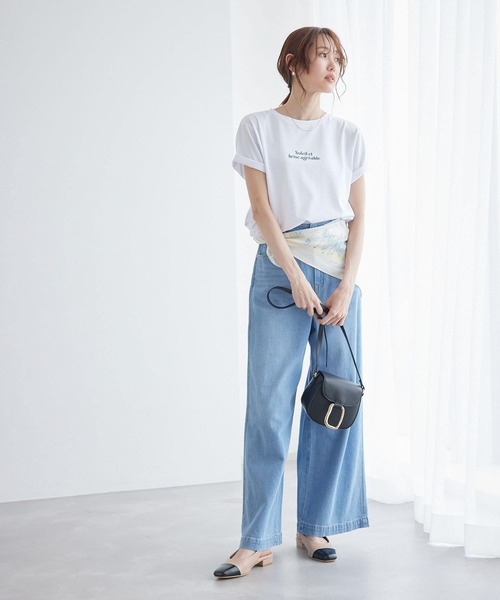 ROPE' PICNIC（ロペピクニック）の「RENUロゴTシャツ/冷感（Tシャツ/カットソー・レディース・ブラック/ホワイト/ベージュ系その他/ボルドー・38）」の11枚目の写真