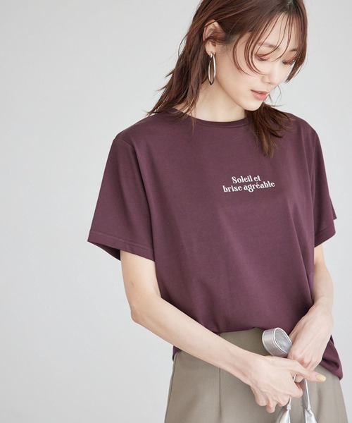ROPE' PICNIC（ロペピクニック）の「RENUロゴTシャツ/冷感（Tシャツ/カットソー・レディース・ブラック/ホワイト/ベージュ系その他/ボルドー・38）」の21枚目の写真