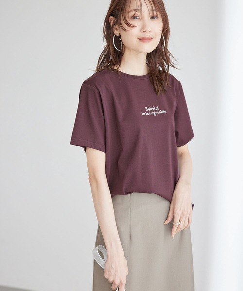 ROPE' PICNIC（ロペピクニック）の「RENUロゴTシャツ/冷感（Tシャツ/カットソー・レディース・ブラック/ホワイト/ベージュ系その他/ボルドー・38）」の22枚目の写真