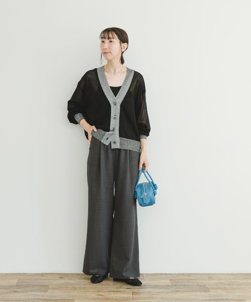 ITEMS URBANRESEARCH（アイテムズ アーバンリサーチ）の「シアーラメカーディガン（カーディガン/ボレロ・レディース・ブラック/グレー系その他・FREE）」の5枚目の写真