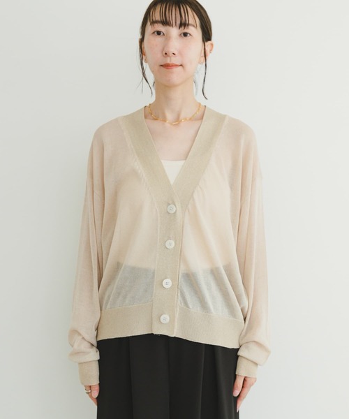 ITEMS URBANRESEARCH（アイテムズ アーバンリサーチ）の「シアーラメカーディガン（カーディガン/ボレロ・レディース・ブラック/グレー系その他・FREE）」の16枚目の写真