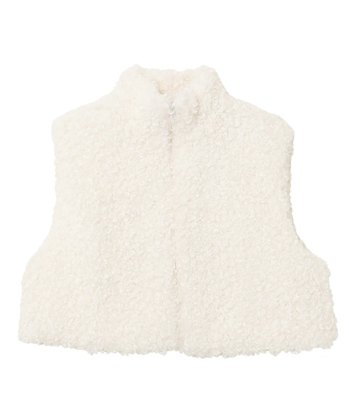 グラムリップス⭐︎FOODIE ファー ショート ベストホワイト