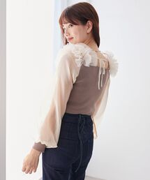 MAJESTIC LEGON | 肩フリルシアースリーブニット(ニット/セーター)