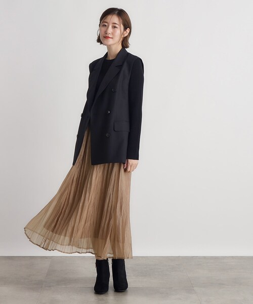 grove（グローブ）の「◆オーガンジープリーツスカート（スカート・レディース・チャコールグレー/サンドベージュ・03/02/01/05/04）」の9枚目の写真