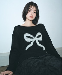 Heather | フロントリボンチュニックニット　144367(ニット/セーター)