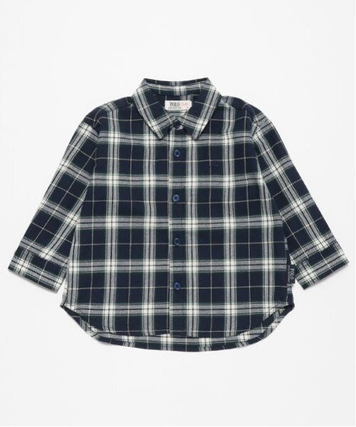 petit main（プティマイン）の「【POLO BCS】長袖シャツ（シャツ/ブラウス・キッズ・オフホワイト/ブルー/マルチ・80ｃｍ/90cm/100cm/110cm/120cm/130cm）」の3枚目の写真