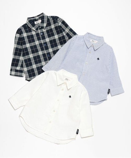 petit main（プティマイン）の「【POLO BCS】長袖シャツ（シャツ/ブラウス・キッズ・オフホワイト/ブルー/マルチ・80ｃｍ/90cm/100cm/110cm/120cm/130cm）」の13枚目の写真