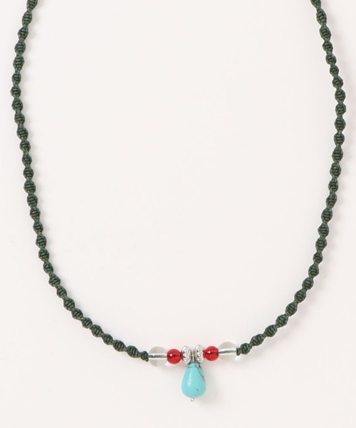 チャイハネ（チャイハネ）の「【チャイハネ】アミーズネックレス（ネックレス・レディース・グリーン/ベージュ・FREE）」の2枚目の写真