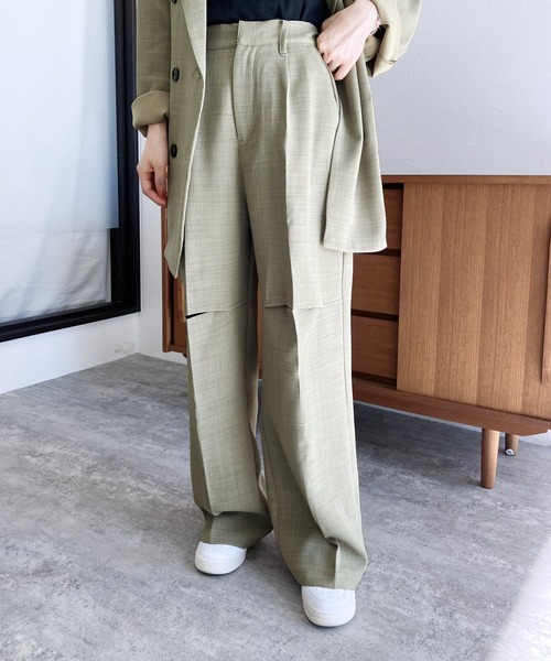 【ZOZOTOWN限定】膝スリットスラックスパンツ（スラックス）｜reca（レカ）