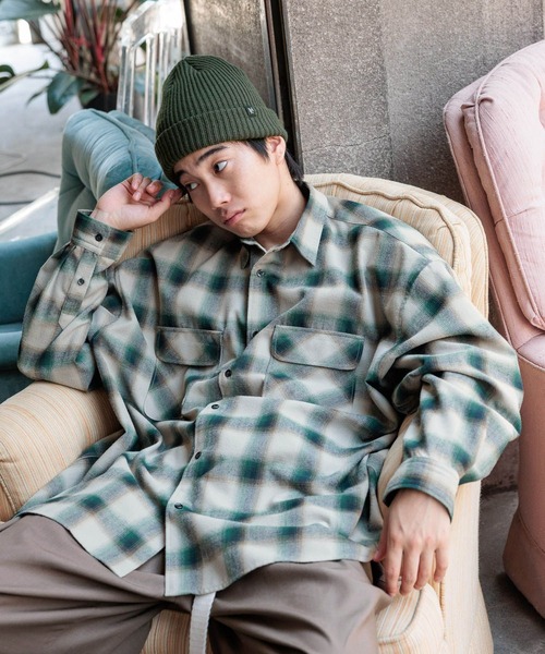 niko and...(ニコアンド)の「オンブレチェックネルシャツ(シャツ/ブラウス・メンズ・ベージュ/ブラウン/ブラック/ネイビー・BIG(L)/MEDIUM)」の4枚目の写真