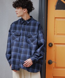 オンブレチェックネルシャツ