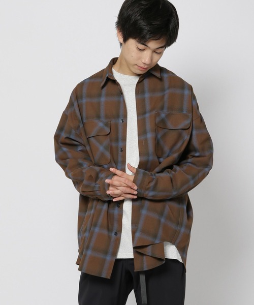 niko and...(ニコアンド)の「オンブレチェックネルシャツ(シャツ/ブラウス・メンズ・ベージュ/ブラウン/ブラック/ネイビー・BIG(L)/MEDIUM)」の20枚目の写真