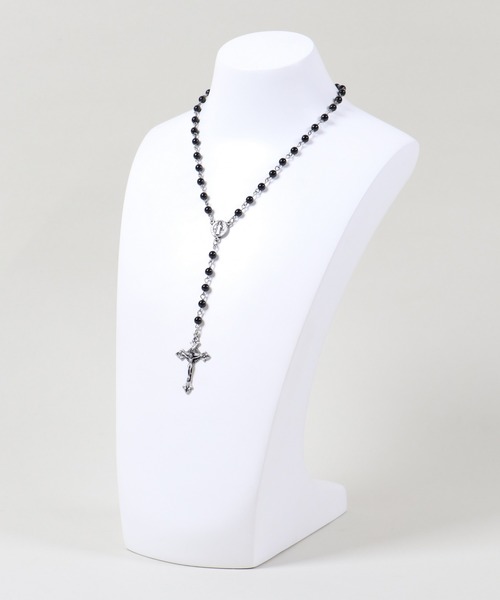 【BLIND RABBIT】黒いビーズ クロスネックレス 6e6e873cb79f4e5336a3cf8158bf9f