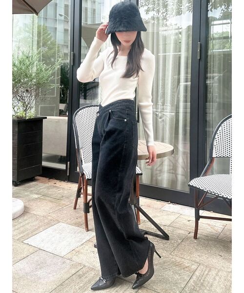 RESEXXY(リゼクシー)の「ウエストクロスデニムパンツ(デニムパンツ・レディース・ブラック/インディゴブルー・MEDIUM/SMALL)」の9枚目の写真