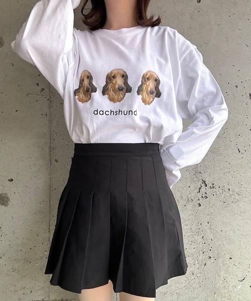 merrylatte（メリーラテ）の「『低身長用サイズあり』アニマル×英字デザインロンT（Tシャツ/カットソー・レディース・ホワイト/A/B/C/D/E/F/G/H/I・MEDIUM/SMALL/LARGE/X-SMALL）」の2枚目の写真