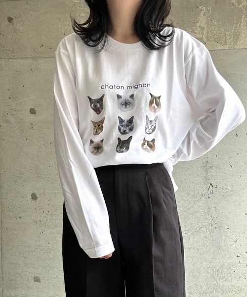 merrylatte（メリーラテ）の「『低身長用サイズあり』アニマル×英字デザインロンT（Tシャツ/カットソー・レディース・ホワイト/A/B/C/D/E/F/G/H/I・MEDIUM/SMALL/LARGE/X-SMALL）」の8枚目の写真