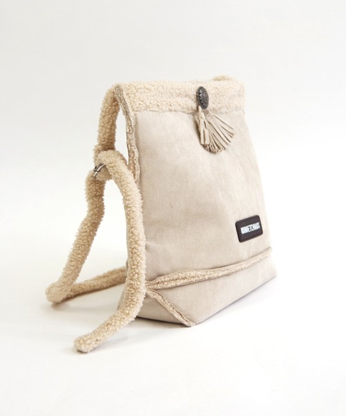 Minnetonka（ミネトンカ）の「MINNETONKA（ミネトンカ） / ボアショルダーバッグ SHOULDER BAG（ショルダーバッグ・レディース・アイボリー/ブラック/ブラウン・FREE）」の5枚目の写真