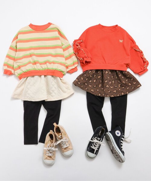 BREEZE(ブリーズ)の「レギンス付きスカート(スカート・キッズ・オフホワイト/ブラウン/レッド/パープル・80/90/100/110/120/130/140)」の5枚目の写真