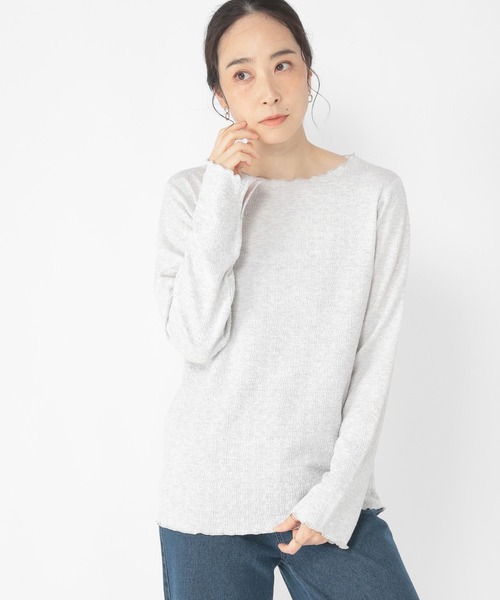 studio CLIP（スタディオクリップ）の「リンクルジャガードボートネックプルオーバー[プラスサイズあり]（Tシャツ/カットソー・レディース・オフホワイト/グリーン/ブラック/ライトベージュ/アイボリー・LARGE/ﾌﾘｰ(L)/MEDIUM）」の10枚目の写真