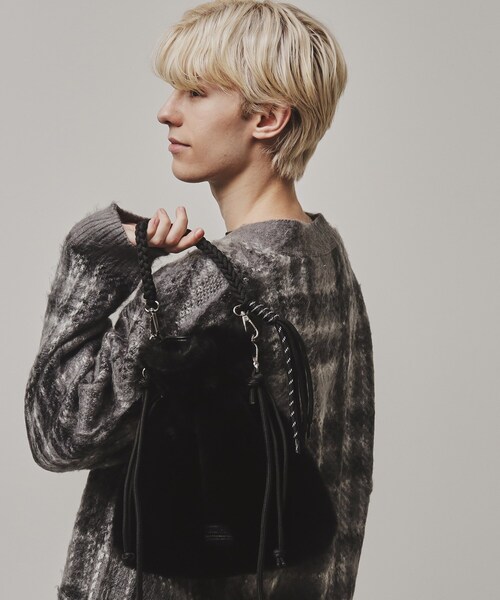 ADAMPATEK 別注 パテッド＆ファー巾着ショルダーバッグ（ショルダーバッグ）｜tk.TAKEO KIKUCHI（ティーケータケオキクチ）