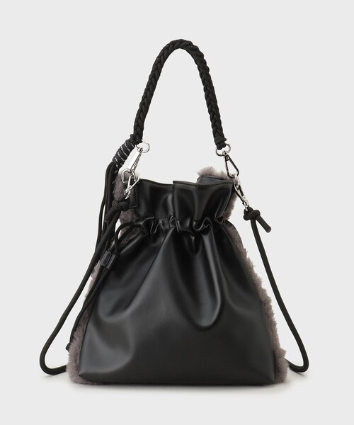 ADAMPATEK 別注 パテッド＆ファー巾着ショルダーバッグ（ショルダーバッグ）｜tk.TAKEO KIKUCHI（ティーケータケオキクチ）