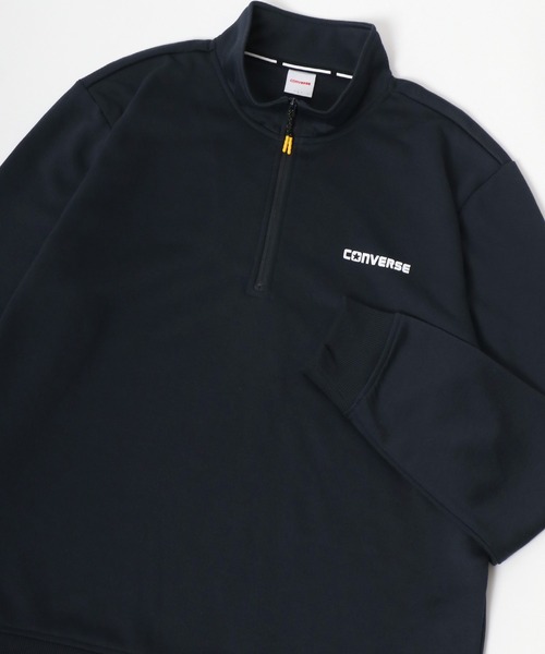 CONVERSE(コンバース)の「CONVERSE/コンバース ワンポイントロゴ テック スウェット ハーフジップ トレーナー レディース メンズ(スウェット・メンズ・チャコール/ホワイト/ブラック/グレー・M/L/LL)」の4枚目の写真