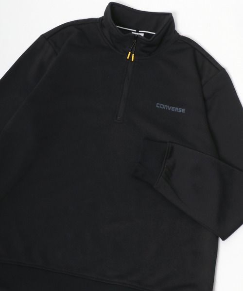 CONVERSE(コンバース)の「CONVERSE/コンバース ワンポイントロゴ テック スウェット ハーフジップ トレーナー レディース メンズ(スウェット・メンズ・チャコール/ホワイト/ブラック/グレー・M/L/LL)」の3枚目の写真