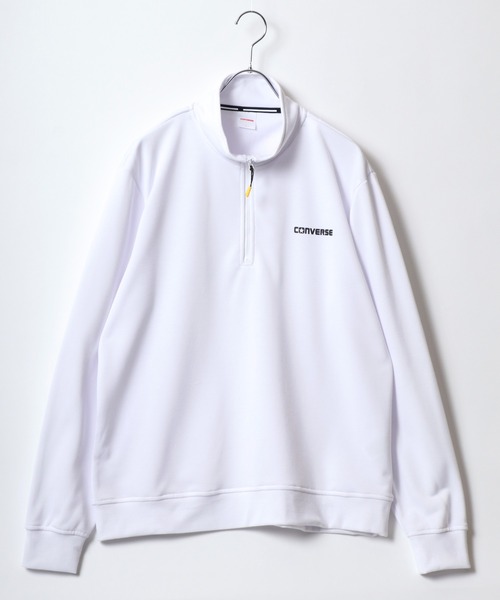 CONVERSE(コンバース)の「CONVERSE/コンバース ワンポイントロゴ テック スウェット ハーフジップ トレーナー レディース メンズ(スウェット・メンズ・チャコール/ホワイト/ブラック/グレー・M/L/LL)」の5枚目の写真