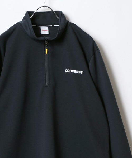 CONVERSE(コンバース)の「CONVERSE/コンバース ワンポイントロゴ テック スウェット ハーフジップ トレーナー レディース メンズ(スウェット・メンズ・チャコール/ホワイト/ブラック/グレー・M/L/LL)」の20枚目の写真