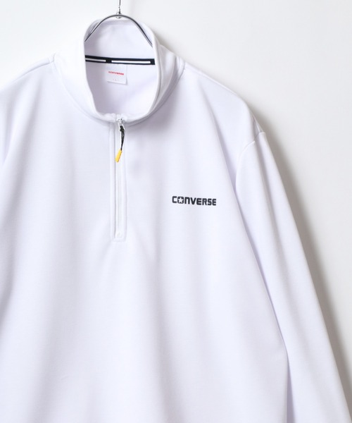 CONVERSE(コンバース)の「CONVERSE/コンバース ワンポイントロゴ テック スウェット ハーフジップ トレーナー レディース メンズ(スウェット・メンズ・チャコール/ホワイト/ブラック/グレー・M/L/LL)」の21枚目の写真