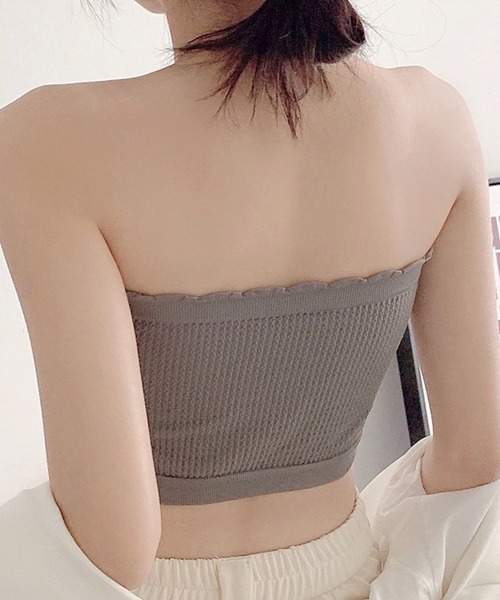 Lace Ladies（レースレディース）の「ソリッドカラー メロウフリル カップ付き チューブトップ（チューブトップ・レディース・ブラック/ライトグレー/ホワイト/ピンク/ミント/ベージュ/ダークグレー/オレンジ・FREE）」の13枚目の写真