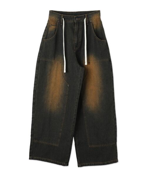 WEGO（ウィゴー）の「WEGO/【25年春夏新作】ヴィンテージウォッシュダブルニーバギーパンツ（デニムパンツ・レディース・ブラック/ダークブルー・SMALL/MEDIUM）」の12枚目の写真